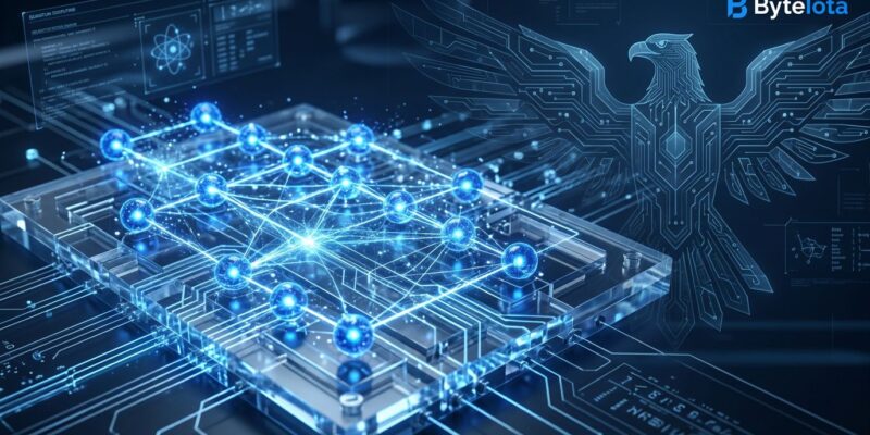 QuantumEAGLe NSA quantum computing initiative diagram showing quantum circuit with eagle silhouette