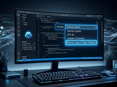 GitHub Copilot model picker showing Kimi K2.7 Code as the first open-weight AI model option