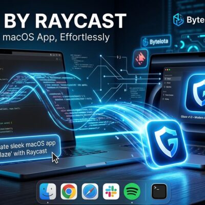 Glaze by Raycast AI native Mac app builder - macOS dock with AI-generated app icon
