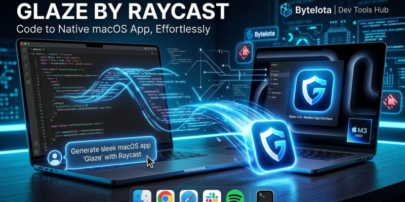 Glaze by Raycast AI native Mac app builder - macOS dock with AI-generated app icon