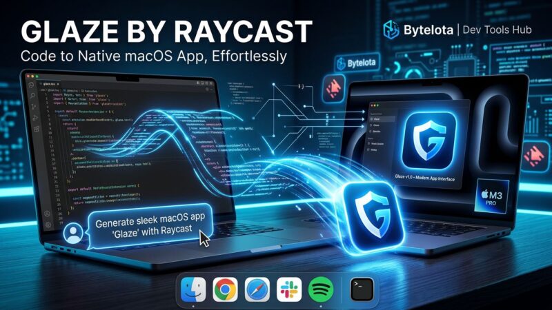 Glaze by Raycast AI native Mac app builder - macOS dock with AI-generated app icon