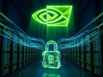 NVIDIA data center with AI safety concept representing the NVIDIA and Safe Superintelligence partnership