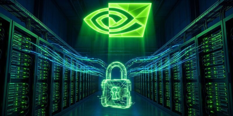NVIDIA data center with AI safety concept representing the NVIDIA and Safe Superintelligence partnership