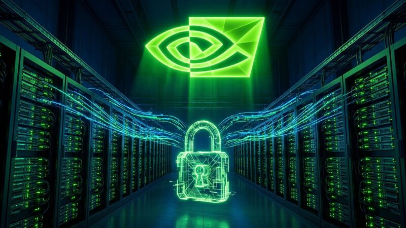 NVIDIA data center with AI safety concept representing the NVIDIA and Safe Superintelligence partnership