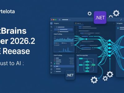 JetBrains Rider 2026.2 IDE with AI agent skills showing neural connections between profiler data, coverage maps and coding agents