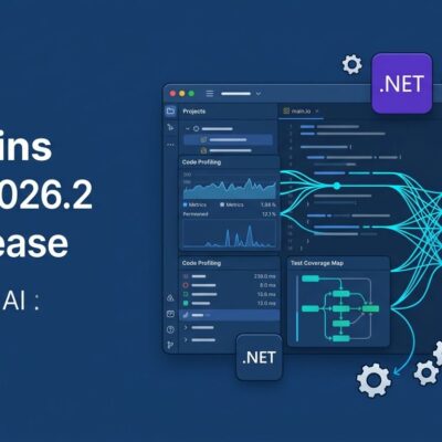 JetBrains Rider 2026.2 IDE with AI agent skills showing neural connections between profiler data, coverage maps and coding agents