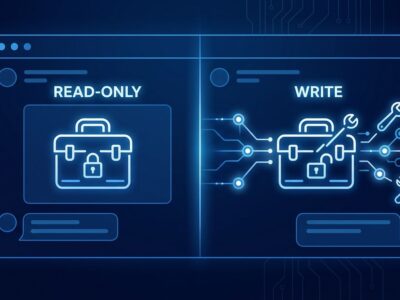 Illustration showing dynamic tool addition and removal in a Claude API conversation flow, with locked and unlocked toolbox icons on a dark blue background
