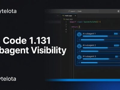 VS Code 1.131 showing subagent status visibility panel with AI agent monitoring indicators