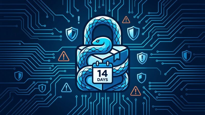 PyPI padlock securing a Python package with 14-day calendar restriction