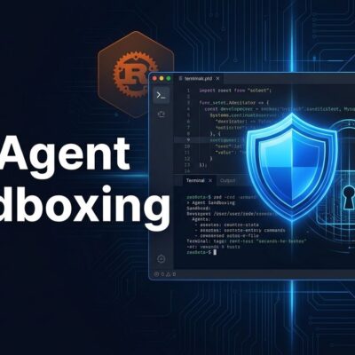 Zed code editor with security shield overlay representing OS-level agent sandboxing
