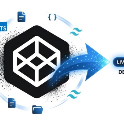 CodePen 2.0 launch — visual showing CodePen logo with deployment arrow pointing to live domain, featuring TypeScript and Tailwind logos