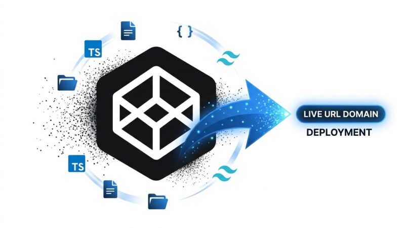 CodePen 2.0 launch — visual showing CodePen logo with deployment arrow pointing to live domain, featuring TypeScript and Tailwind logos