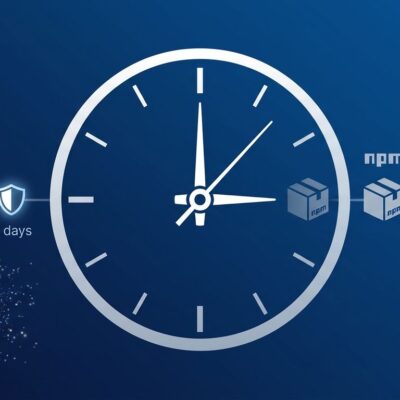 Clock and package icons representing the Dependabot 3-day cooldown and PyPI 14-day release freeze for supply chain attack prevention
