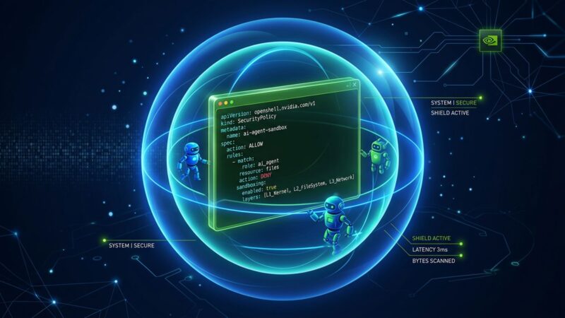 NVIDIA OpenShell sandboxing AI agents with kernel-level isolation — YAML policy containment rings around agent processes