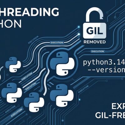 Python 3.14 free-threading diagram showing parallel thread execution with GIL removed, python3.14t binary