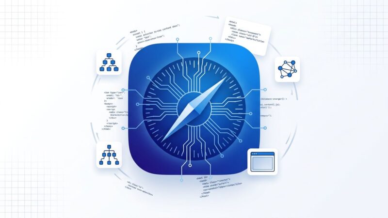 Safari browser icon with AI circuit board overlay representing the Safari MCP server for agent-based web debugging
