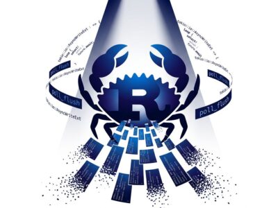 Rust Ferris crab logo with HTTP response data fragments dissolving and dropping away, illustrating the hyper silent data-loss bug