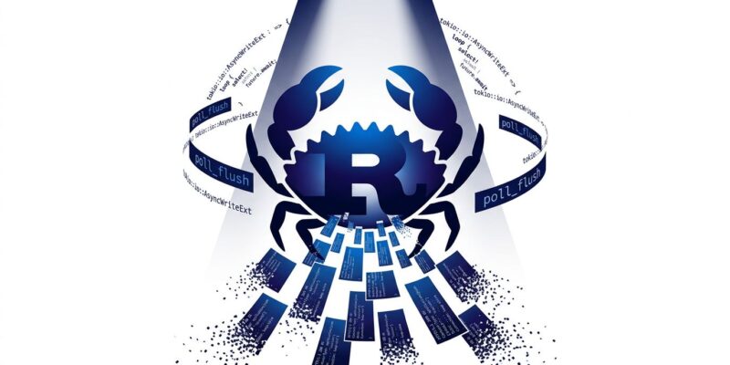 Rust Ferris crab logo with HTTP response data fragments dissolving and dropping away, illustrating the hyper silent data-loss bug