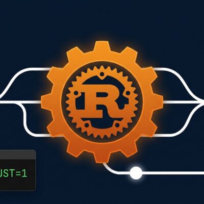 Git 2.55 release illustration showing Rust integration with Git branch diagram and version badge