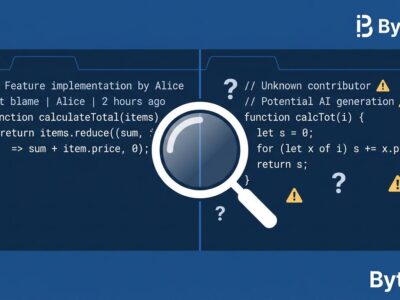 Developer code review screen showing AI-generated code accountability gap
