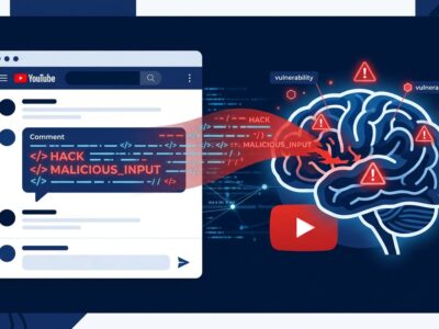 Abstract visualization of prompt injection attack on YouTube Studio Ask Studio AI assistant