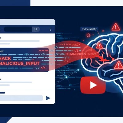 Abstract visualization of prompt injection attack on YouTube Studio Ask Studio AI assistant