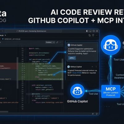 GitHub Copilot code review with agent skills and MCP integration diagram