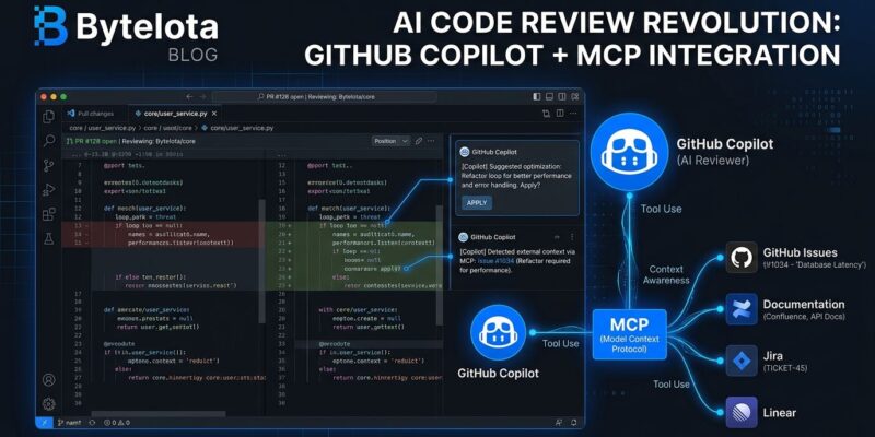GitHub Copilot code review with agent skills and MCP integration diagram