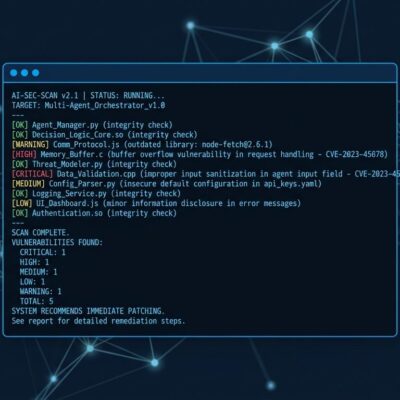 Claude Security Plugin terminal scan showing multi-agent vulnerability findings