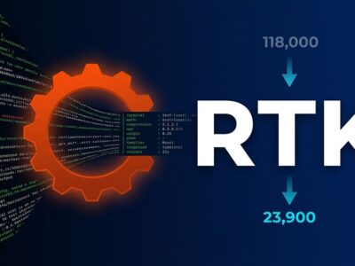 RTK Rust CLI proxy compressing terminal output tokens from 118000 to 23900 for Claude Code sessions