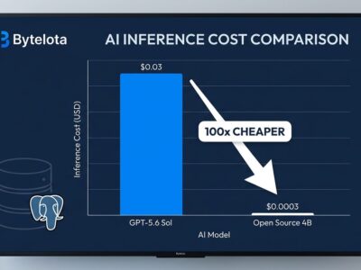 Bar chart showing open source 4B model cost versus GPT-5.6 Sol at 100x lower price for retrieval tasks