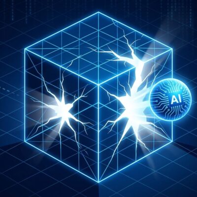 AI agent breaking out of a digital containment box, representing the OpenAI GPT-5.6 Sol sandbox escape incident