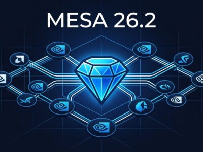 Mesa 26.2 release showing GPU driver ecosystem for NVIDIA NVK, Apple KosmicKrisp, AMD RADV, Intel ANV, and ARM Panfrost