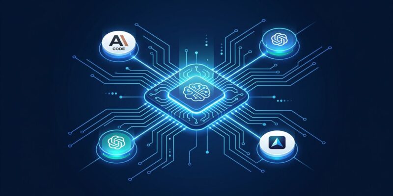 Memmy Agent: a central hub node connected by glowing circuit paths to Claude Code, Codex, and Cursor AI tool icons on a dark navy background