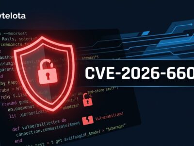 CVE-2026-66066 KindaRails2Shell: Critical Rails Active Storage vulnerability warning shield on dark terminal background
