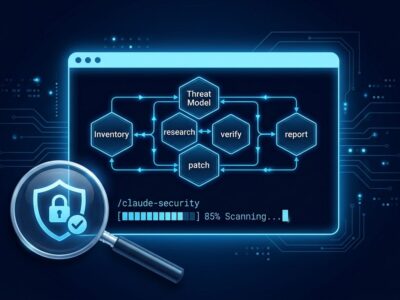 Claude Security plugin terminal interface showing multi-agent vulnerability scanning phases for Claude Code