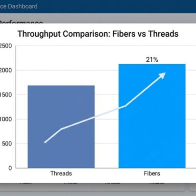 Data visualization comparing Solid Queue fiber vs thread mode throughput for LLM background jobs
