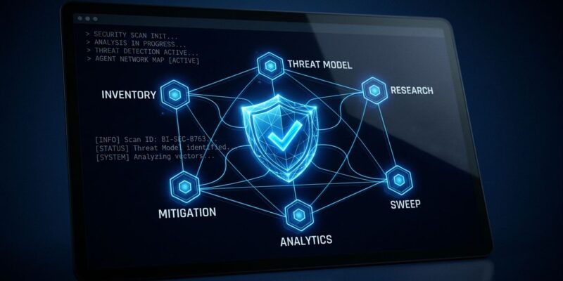 Claude Security plugin multi-agent vulnerability scanner terminal interface showing six-phase scan pipeline