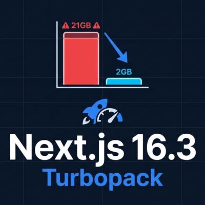 Next.js 16.3 Turbopack showing 90% memory reduction and persistent build cache performance improvements