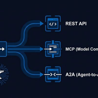 Anvil JS framework diagram showing a single Node.js route serving REST, MCP, and A2A protocols simultaneously
