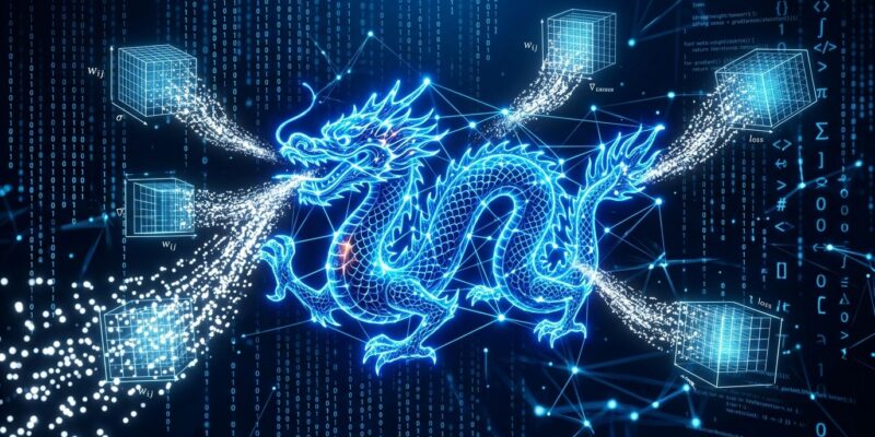 Qwen3.8-Max and Qwen3.8-27B open weights release visualization with neural network and code symbols in ByteIota blue theme