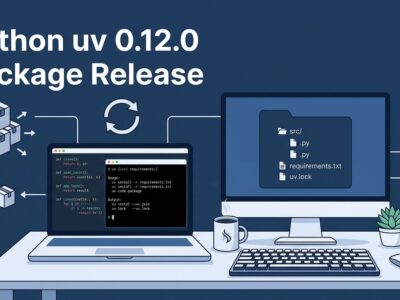 Terminal showing uv 0.12.0 command with src/ directory structure for Python package manager upgrade
