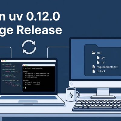 Terminal showing uv 0.12.0 command with src/ directory structure for Python package manager upgrade