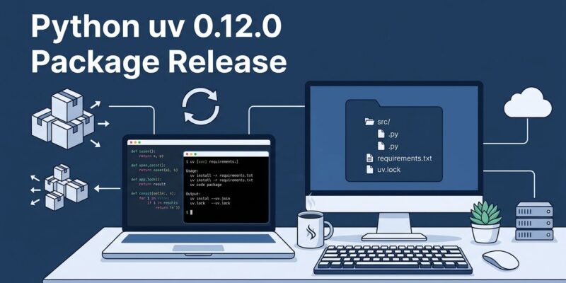 Terminal showing uv 0.12.0 command with src/ directory structure for Python package manager upgrade