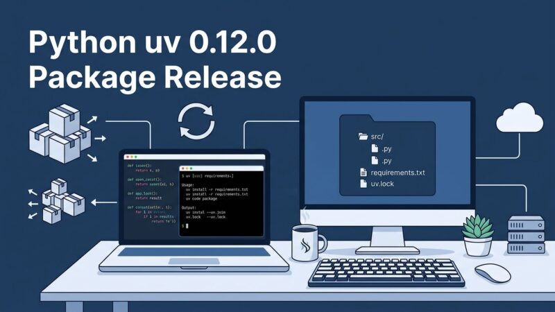 Terminal showing uv 0.12.0 command with src/ directory structure for Python package manager upgrade