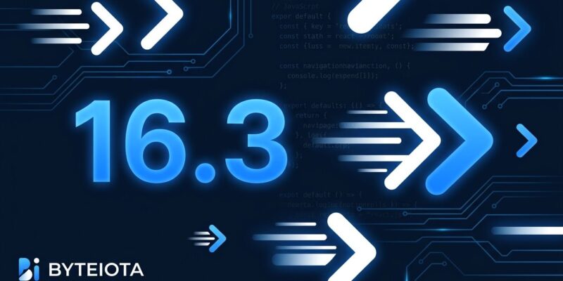 Next.js 16.3 release featuring Instant Navigations, 90% less dev memory, and Rust React Compiler