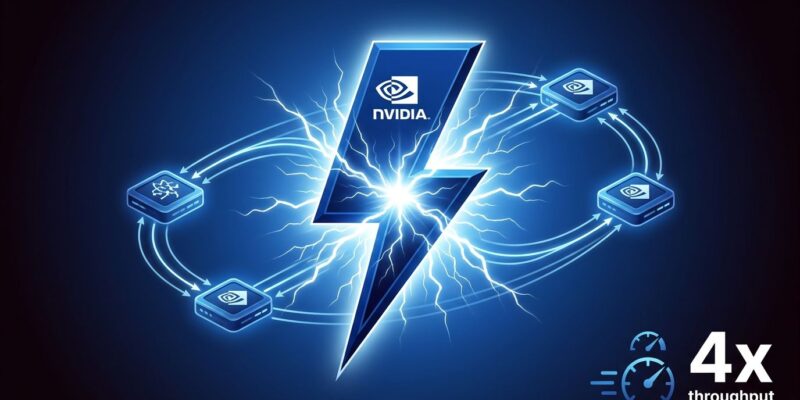 Nvidia Nemotron 3.5 Lightning model release visualization showing lightning bolt and model routing nodes in blue and white