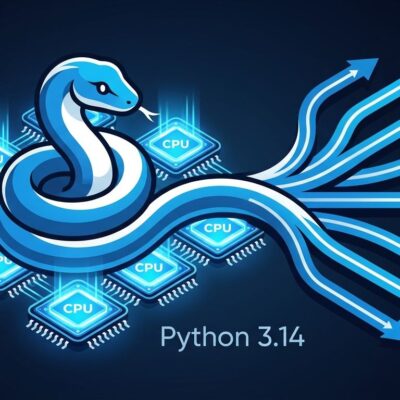 Python 3.14 free-threaded interpreter with parallel CPU threads illustration