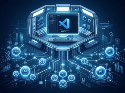 VS Code editor as agent orchestration control tower supervising multiple AI agents
