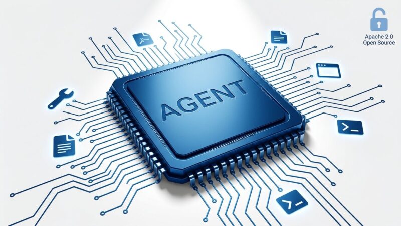 Meta Muse Glimmer AI agent model chip diagram with tool-call connections and Apache 2.0 open-source badge